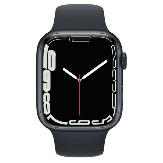 Часовник Apple Watch Series 7 GPS, 45mm Midnight Aluminium Case with Midnight Sport Band - Regular