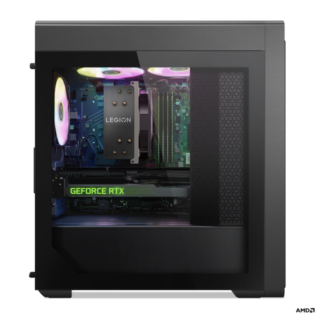 Компютър Lenovo Legion T5 26ARA8, AMD Ryzen 9 7900 12C (3.7/5.4GHz, 32MB Cache), NVIDIA GF RTX 4060 Ti 8GB, 32GB DDR5, 1TB SSD NVMe, 1x USB 3.2 Gen 2 Type-C, 4x USB 3.2 Gen 1 Type-A, HDMI, DP, Free DOS