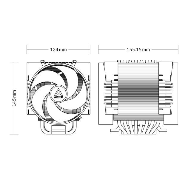 Охладител за сървърен процесор Arctic Freezer 4U-M, Intel: LGA 4189, 4677, AMD: sTRX8, sTRX4, TR4, SP3, sTR5, SP6