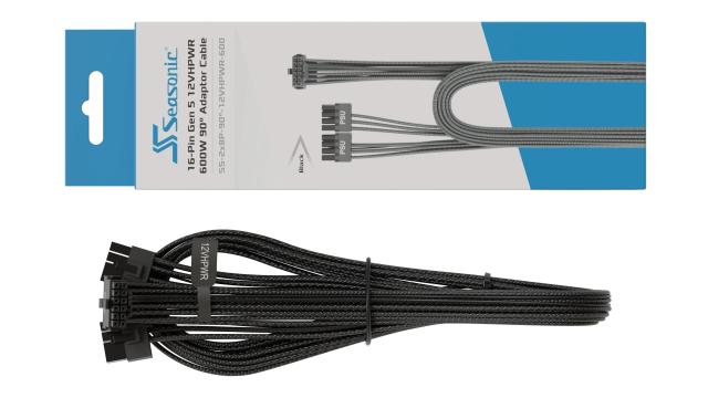 Модулен кабел Seasonic PCIe 5.0 12VHPWR Modding Cable 600W Black 90 degree 