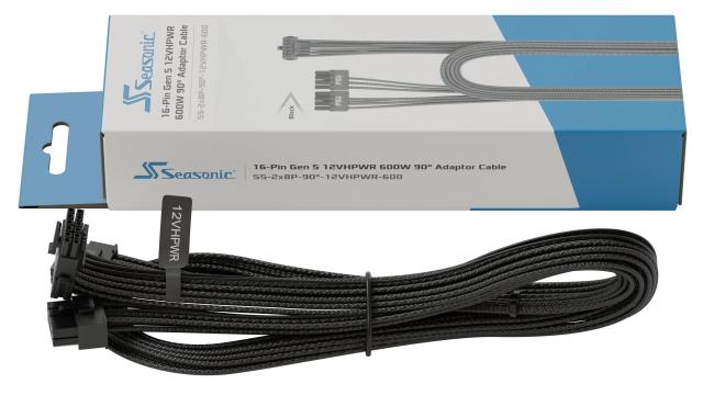 Модулен кабел Seasonic PCIe 5.0 12VHPWR Modding Cable 600W Black 90 degree 