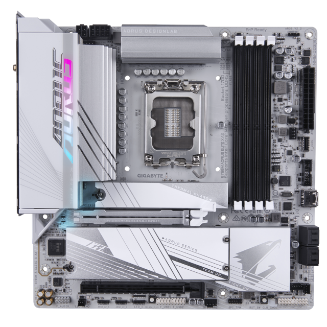 Дънна платка GIGABYTE B760M AORUS ELITE X AX, B760, LGA 1700, 4 x DDR5, 2 x M.2, 4 x SATA 6Gb/s, Wi-Fi, Bluetooth, HDMI, DP, Micro ATX