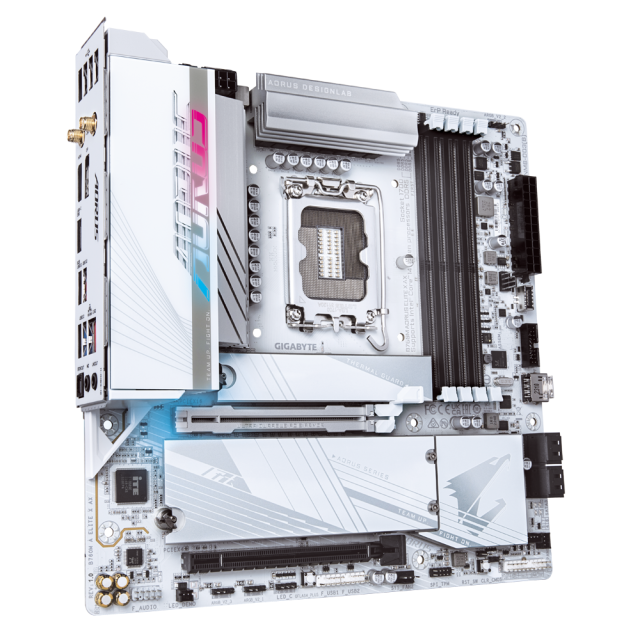 Дънна платка GIGABYTE B760M AORUS ELITE X AX, B760, LGA 1700, 4 x DDR5, 2 x M.2, 4 x SATA 6Gb/s, Wi-Fi, Bluetooth, HDMI, DP, Micro ATX