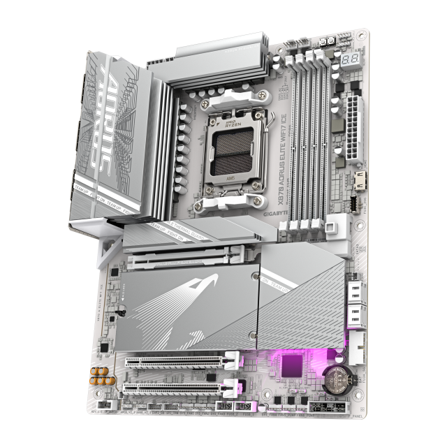 Дънна платка GIGABYTE  X870 AORUS ELITE WIFI7 ICE , AM5, 4 x DDR5, 4 x M.2, 4 x SATA 6Gb/s, Wi-Fi, Bluetooth, HDMI, ATX