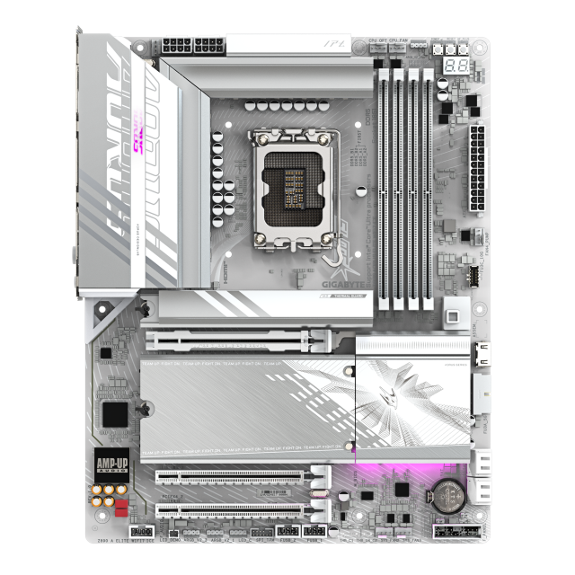 Дънна платка GIGABYTE Z890 AORUS ELITE WIFI 7 ICE, LGA1851, 4 x DDR5, 4 x M.2, 4 x SATA 6Gb/s, Wi-Fi, Bluetooth, DP, ATX