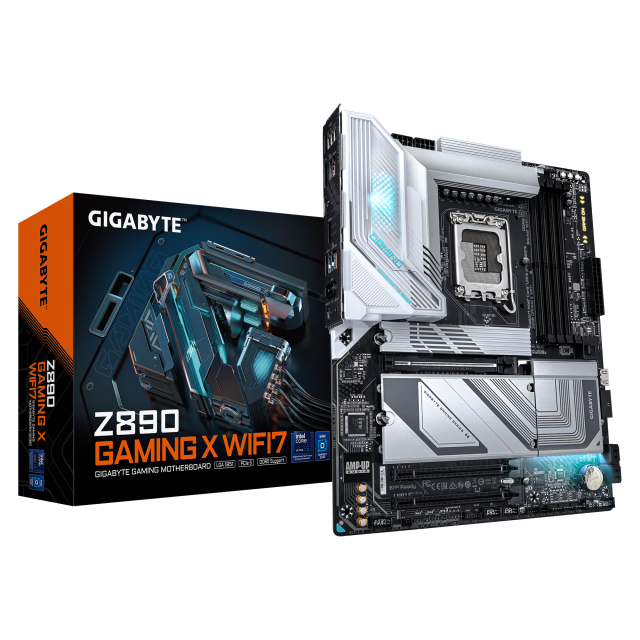 Дънна платка GIGABYTE Z890 GAMING X WIFI 7, LGA 1851, 4 x DDR5, 4 x M.2, 4 x SATA 6Gb/s, Wi-Fi, Bluetooth, DP, ATX