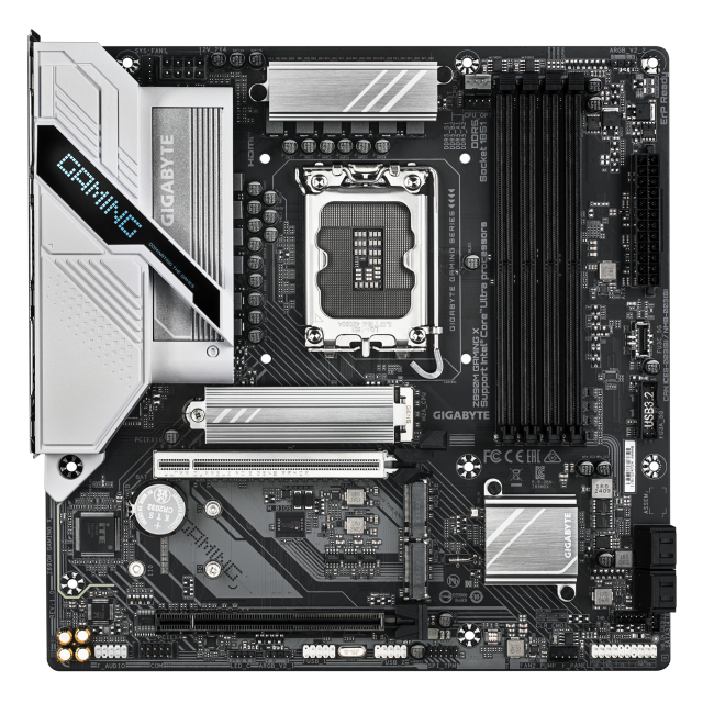 Дънна платка GIGABYTE Z890M GAMING X, LGA1851, 4 x DDR5, 3 x M.2, 4 x SATA 6Gb/s, HDMI, DP, mATX