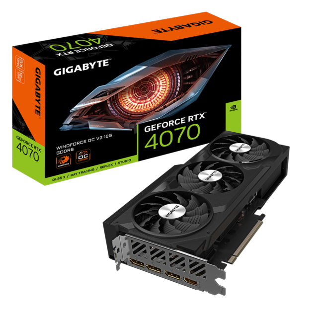 Видео карта GIGABYTE RTX 4070 WINDFORCE OC V2 12GB GDDR6X, 192-bit, HDMI, 3 x DP