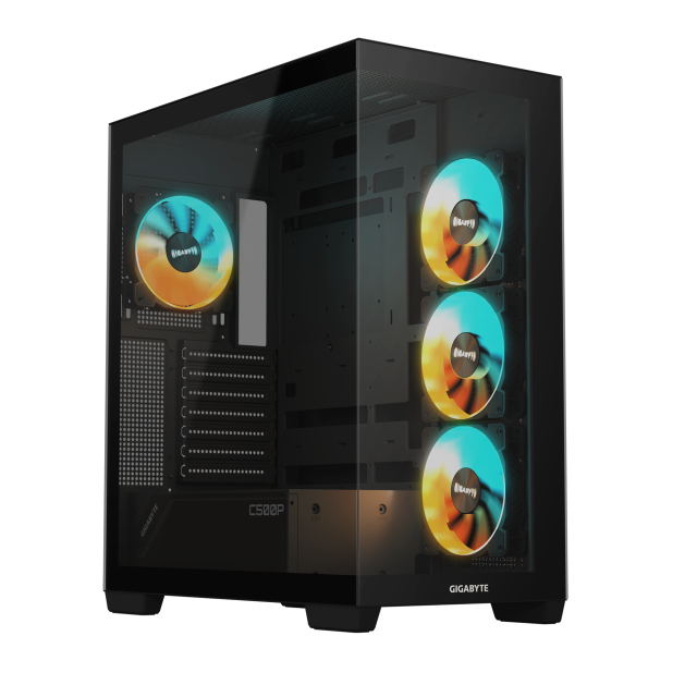 Кутия Gigabyte C500 PANORAMIC Stealth Black, Mid-Tower, 1 x USB 3.2 Type-C, 2 x USB 3.0,  Mini ITX / Micro ATX / ATX