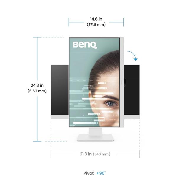 Монитор BenQ GW2486TC, 23.8" (60.45 cm) FHD IPS LED, 100Hz, 5 ms, 250 cd/m², USB Type-C, HDMI, DP