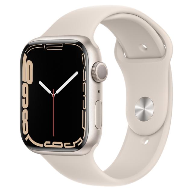 Часовник Apple Watch Series 7 GPS, 45mm Starlight Aluminium Case with Starlight Sport Band - Regular
