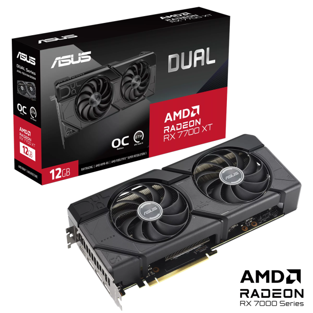 Видео карта ASUS Dual Radeon RX 7700 XT OC Edition 12GB GDDR6, 192-bit, HDMI, 3 x DP