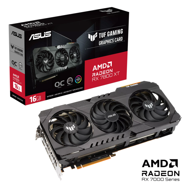 Видео карта ASUS TUF Gaming Radeon RX 7800 XT OC Edition 16GB GDDR6, 256-bit, HDMI, 3 x DP