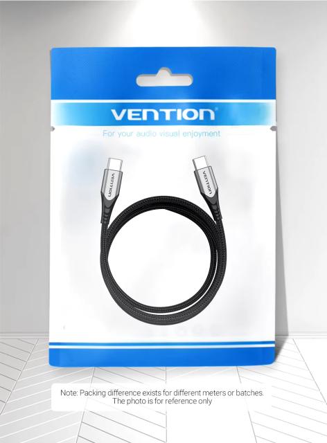 Кабел Vention USB 2.0 Type-C към Type-C, Black 5A Fast Charge, 2.0m.