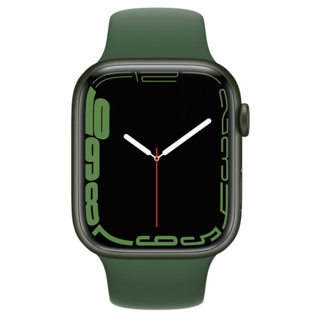 Часовник Apple Watch Series 7 GPS, 45mm Green Aluminium Case with Clover Sport Band - Regular