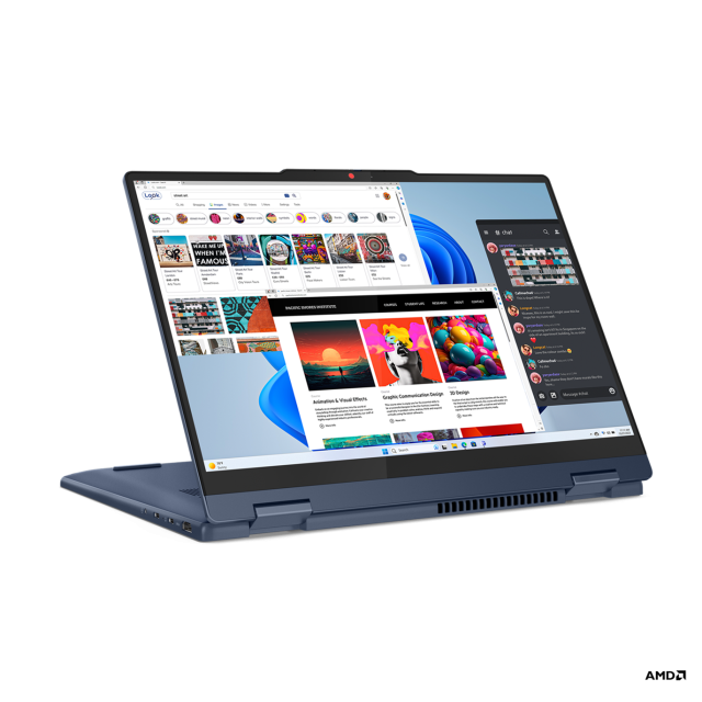 Лаптоп Lenovo IdeaPad 5 2-in-1 14AHP9, AMD Ryzen 5 8645HS 6C (4.3/5.0GHz, 16MB Cache), 14" (35.56cm) WUXGA IPS 300nits Glare Touchscreen Display, 16GB LPDDR5X, 512GB SSD NVMe, 2x USB 3.2 Gen 2 Type-C, HDMI, Free DOS