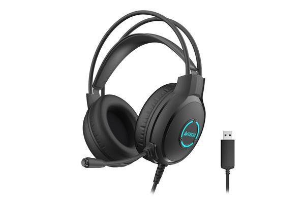 Слушалки A4TECH Fstyler FH300U Stereo Headset, LED Backlit, USB, Черни