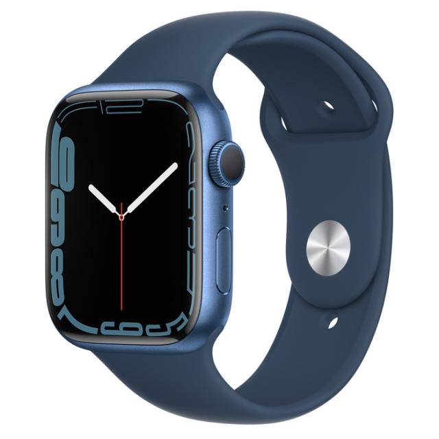 Часовник Apple Watch Series 7 GPS, 45mm Blue Aluminium Case with Abyss Blue Sport Band - Regular