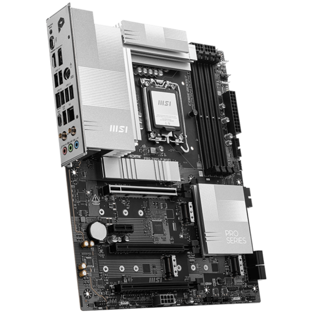 Дънна платка MSI PRO Z890-P WIFI, Z890, LGA1851, DDR5, PCI-E 5.0, 1 x M.2 Socket (NVMe PCIe 5.0) / 3 x M.2 Socket (NVMe PCIe 4.0), 4x SATA 6Gb/s, 4x M.2, 1x Thunderbolt 4 40Gbps (Type-C), 5G LAN, Wi-Fi 7, Bluetooth 5.4, HDMI, DP, ATX