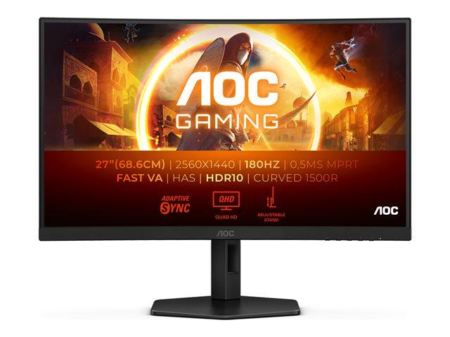 Монитор AOC CQ27G4X, 27" (68.58cm) QHD Fast VA, Curved1500R, 180 Hz 0.5ms, 300 cd/m2, 2x HDMI, 1x DP