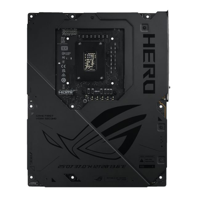 Дънна платка ASUS ROG MAXIMUS Z890 HERO, LGA1851, 4 x DDR5, 6 x M.2 NVMe, 4 x SATA 6Gb/s, 1 x SlimSAS, Wi-Fi 7, Bluetooth v5.4, 2 x LAN, HDMI, ATX