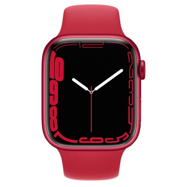 Часовник Apple Watch Series 7 GPS, 45mm (PRODUCT)RED Aluminium Case with (PRODUCT)RED Sport Band - Regular