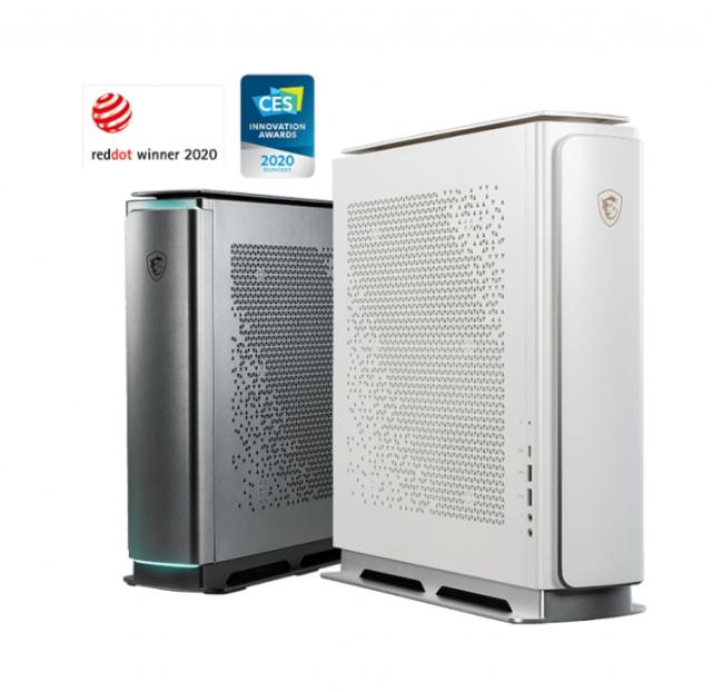 Настолен компютър MSI Prestige P100 9SE-019EU, RTX 2080 SUPER VENTUS XS 8GB, Z390, i7-9700KF, 32GB DDR4 2666 (16GBx2), PSU 650W Gold Certified, Air cooling, 2TB HDD, M.2 PCIE 512GB, 802.11 AX, BT 5, Windows 10 Pro, 10.36 L, White