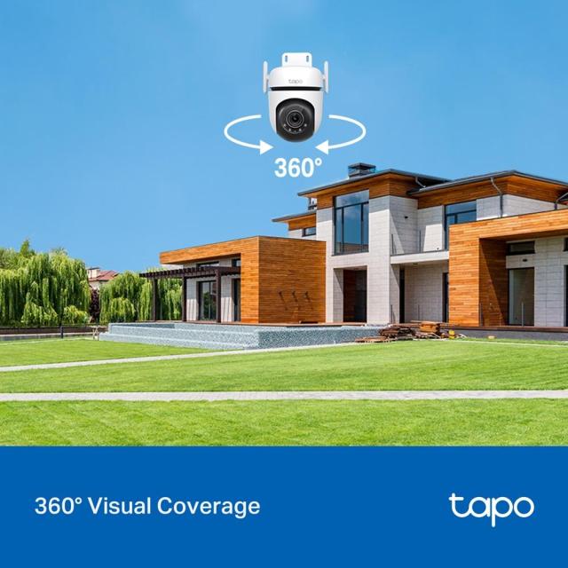 IP камера TP-LINK Tapo C520WS, Pan/Tilt камера, 360°, 4Mp, IR осветеност, външна, IP66, Wi-Fi, microSD