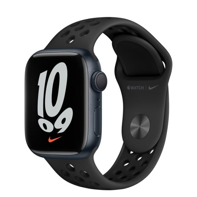 Часовник Apple Watch Nike Series 7 GPS, 41mm Midnight Aluminium Case with Anthracite/Black Nike Sport Band - Regular