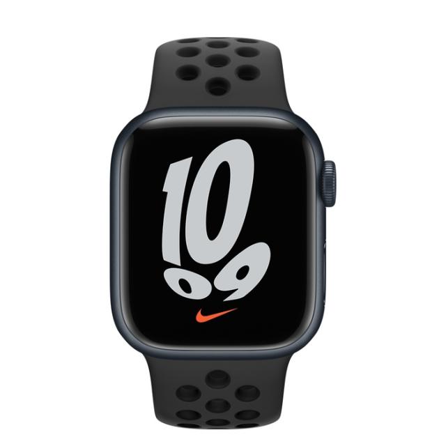 Часовник Apple Watch Nike Series 7 GPS, 41mm Midnight Aluminium Case with Anthracite/Black Nike Sport Band - Regular