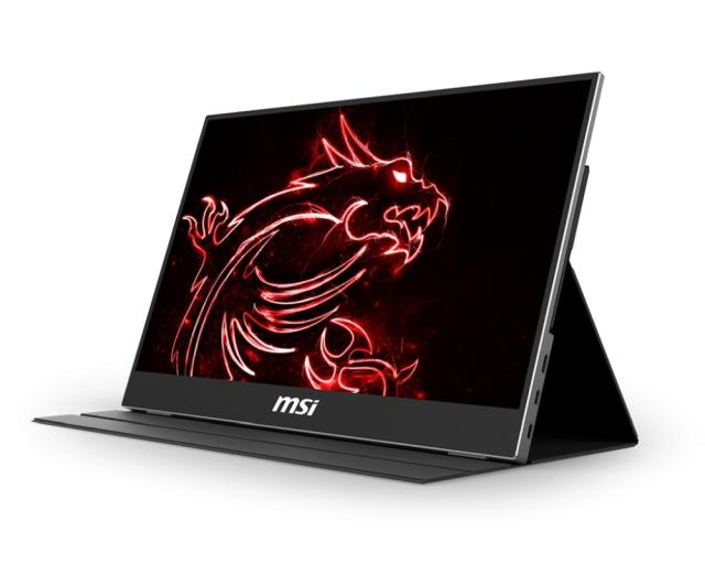 Монитор MSI OPTIX MAG161V, Portable Monitor, 15.6" (40cm), FHD 1920x1080, IPS Grade Panel, Anti-glare, Ultra Slim 5.1mm, 0.895kg, 700:1, DCR 100M:1, Built-in Speakers, 2x USB Type-C port, mini HDMI port, External USB Power