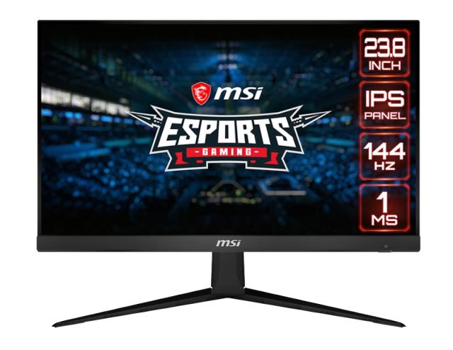 Монитор MSI Optix G241, 23.8", IPS, 1ms, 144Hz, FHD 1920x1080, FLAT, AG, 95% DCI-P3, FreeSync, Anti-Flicker, Less Blue Light, Night Vision, 250 cd/m2, Contrast 1000:1, DCR 100M:1, 2 x HDMI, DP, 1x Earphone out , Tilt, VESA100, Frameless, 9S6-3BA41T-0