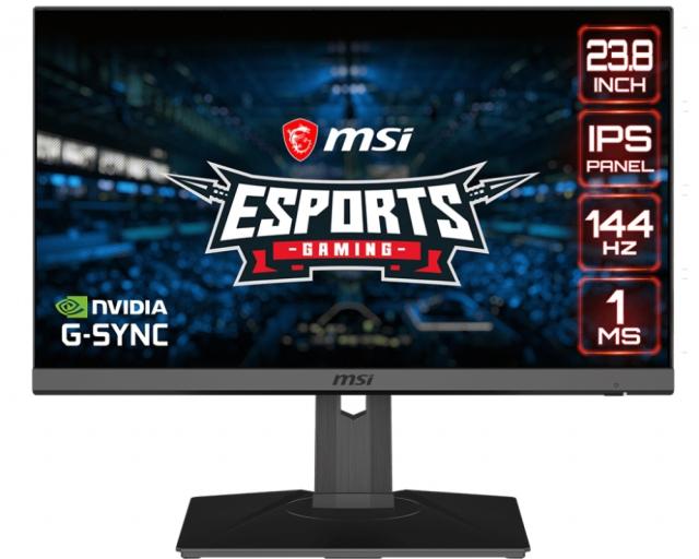 Монитор MSI OPTIX MAG245R, 23.8", IPS, 144Hz, 1ms, FHD 1920x1080, G-sync Compatible, Mystic Light, Gaming OSD 2.0, Anti-Flicker, Night Vision, Frameless, 2x HDMI, 1x DP, 2x USB2.0 Type A, 1x USB2.0 Type B, Earphone out, 130mm H.Adj.,Tilt, Swivel, Piv