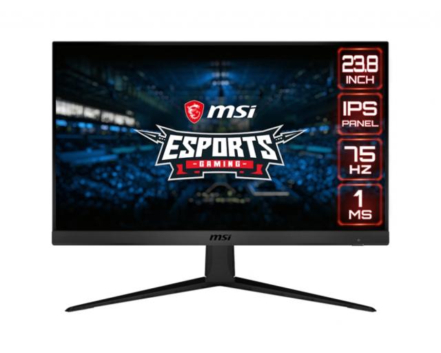 Монитор MSI Optix G241V E2, 23.8", IPS, 1ms, 75Hz, FHD 1920x1080, FLAT,AG, 81.2% DCI-P3, Wide Color Gamut, FreeSync, 250 nits, Contrast 1000:1, DCR 100M:1, HDMI, DP, 1x Earphone out, Tilt, VESA100, Frameless, 36M, 9S6-3BA71T-017