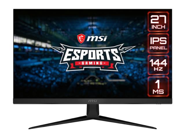 Монитор MSI Optix G271, 27", IPS, 1ms, 144Hz, FHD 1920x1080, FLAT, AG, 92% DCI-P3, Wide Color Gamut, FreeSync, Anti-Flicker, Less Blue Light, Night Vision, 250 cd/m2, Contrast 1000:1, DCR 100M:1, 2 x HDMI, DP, 1x Earphone out , Tilt, VESA100, Framele