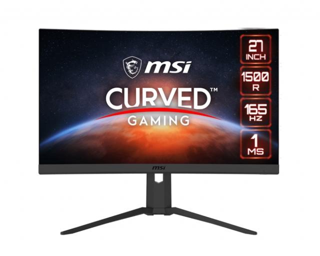 Монитор MSI Optix G27CQ4P, 27", VA, 165Hz, 1ms, WQHD 2560x1440, Curve 1500R, FreeSync Premium, Night Vision, Anti-Flicker, Less Blue Light, 91.8% DCI-P3, 3000:1, 2x HDMI, DP, Tilt, Heigh Adj. 0-130mm, Frameless, VESA 100, 9S6-3CB04T-020