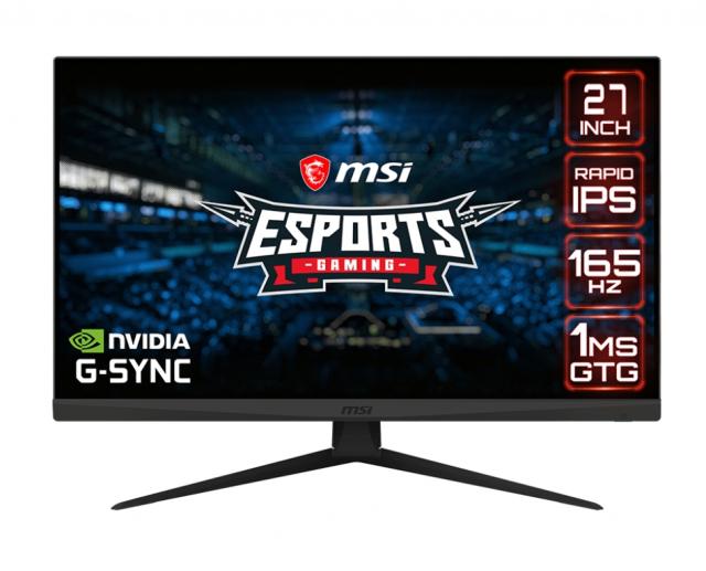 Монитор MSI Optix G273QF, 27", IPS, 165Hz, 1ms, 2K 2560x1440, Anti-glare, G-sync Compatible, Rapid IPS, Night Vision, Wide Color Gamut, Frameless, 300 nits, Contrast 1000:1, DCR 100M:1, DP (1.2), 2x HDMI (2.0), Earphone out, VESA 100, Tilt, 9S6-3CA81