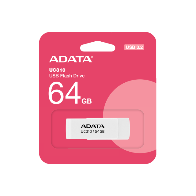 USB памет ADATA UC310 64GB, USB 3.2 Gen1, WHITE