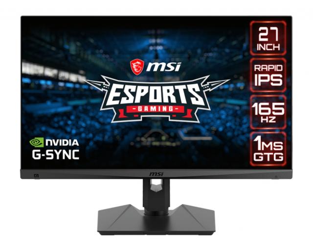 Монитор MSI Optix MAG274QRF, 27", 165Hz, 1ms, Rapid IPS, 2560x1440, G-Sync Compatible, Gaming OSD, Mystic Light, 94% DCI-P3, AG, USB hub, 300 cd/m2, 1000:1, DCR 100M:1, DP, 2xHDMI(2.0), 1xTypeC DP alt., Heigh Adj., VESA, 9S6-3CA88A-020