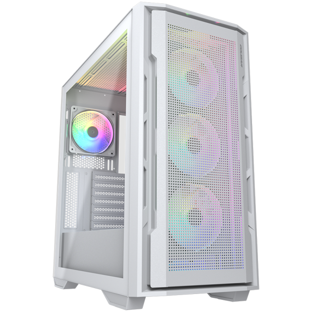 Кутия COUGAR Uniface RGB White, Mid Tower, 2 x USB 3.0, 1 x USB Type-C, Mini ITX / Micro ATX / ATX / CEB / E-ATX