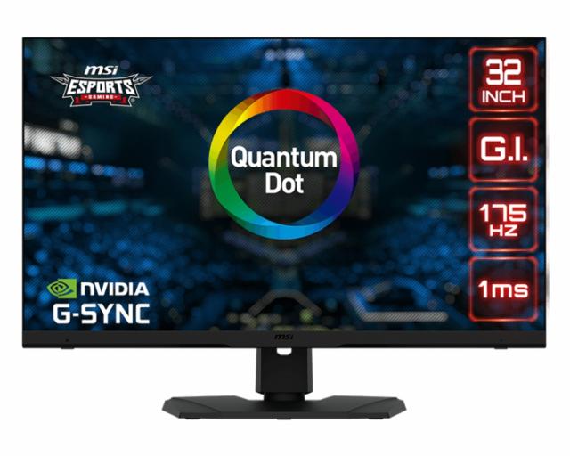 Монитор MSI Optix MPG321QRF-QD, 32", 175HZ, 1ms, Rapid IPS, Quantum Dot, WQHD 2560x1440, KVM function, GAMING OSD APP 2.0, G-Sync Compatible, DisplayHDR 600, Night Vision, Mystic Light, 600nits (HDR Peak), 2x HDMI 2.0b, DP 1.4a, USB Type C, PIP/PBP, 