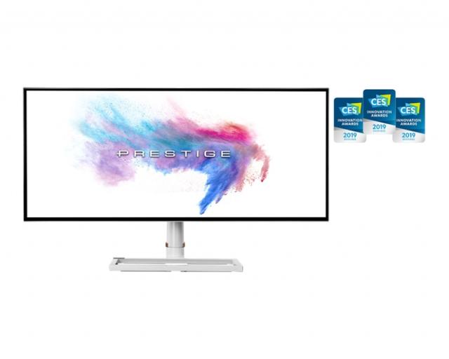 Монитор MSI Prestige PS341WU, 34", Nano-IPS, 5120x2160 (5K2K, 21:9), FLAT, 8ms, 60Hz, PIP & PBP Mode, HDR 600, 98% DCI-P3, Creator OSD, Ergonomic Design, 1200:1, 450 nits, DP, 2xHDMI, USB C, USB 3.2 hub, Tilt, Swivel, Height Adj., Vesa, White, 9S6-3D