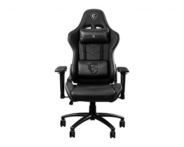 Стол MSI MAG CH120 I, Adjustable Back Angle 90° - 180°, 4D Adjustable Armrests, PVC Leather, High Density Mould Shaping Foam, Ergonomic headrest pillow and lumbar, Gas Lift Class-4, 75mm Wheels, up to 150 KG, Steel Frame, Black and Grey, 9S6-B0Y10D-0