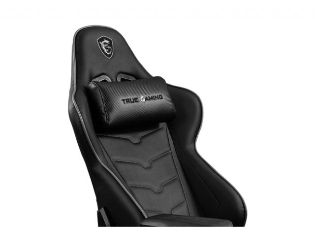 Стол MSI MAG CH120 I, Adjustable Back Angle 90° - 180°, 4D Adjustable Armrests, PVC Leather, High Density Mould Shaping Foam, Ergonomic headrest pillow and lumbar, Gas Lift Class-4, 75mm Wheels, up to 150 KG, Steel Frame, Black and Grey, 9S6-B0Y10D-0