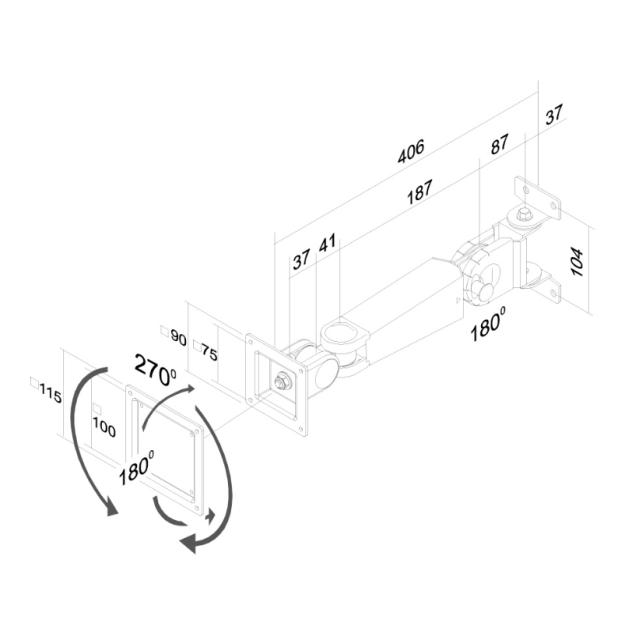 Стойка Neomounts by NewStar Flat Screen Wall Mount (height adjustable swivel arm)
