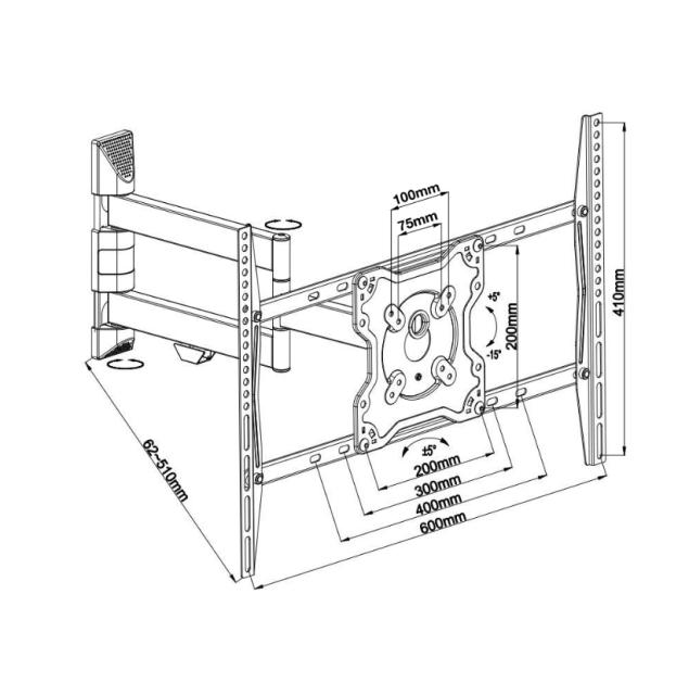 Стойка Neomounts by NewStar Flat Screen Wall Mount (3 pivots & tiltable)