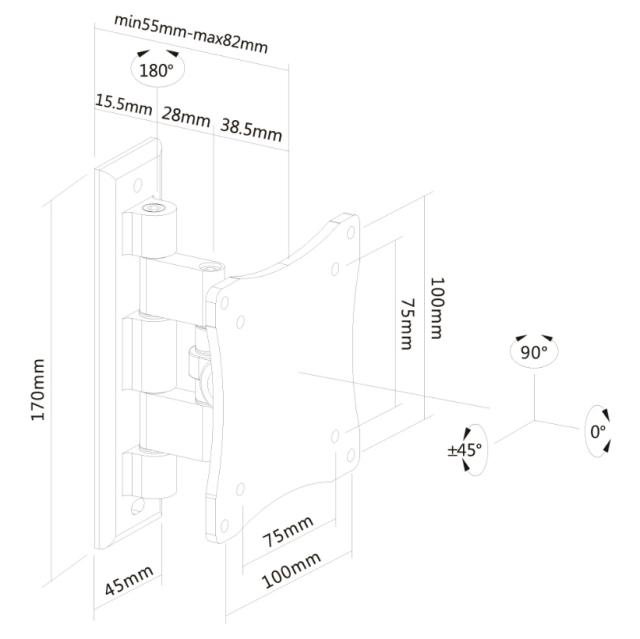 Стойка Neomounts by NewStar Flat Screen Wall Mount (1 pivot & tiltable)