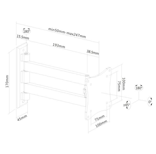 Стойка Neomounts by NewStar Flat Screen Wall Mount (2 pivots & tiltable)