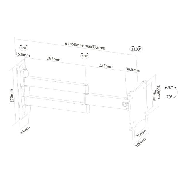 Стойка Neomounts by NewStar Flat Screen Wall Mount (3 pivots & tiltable)