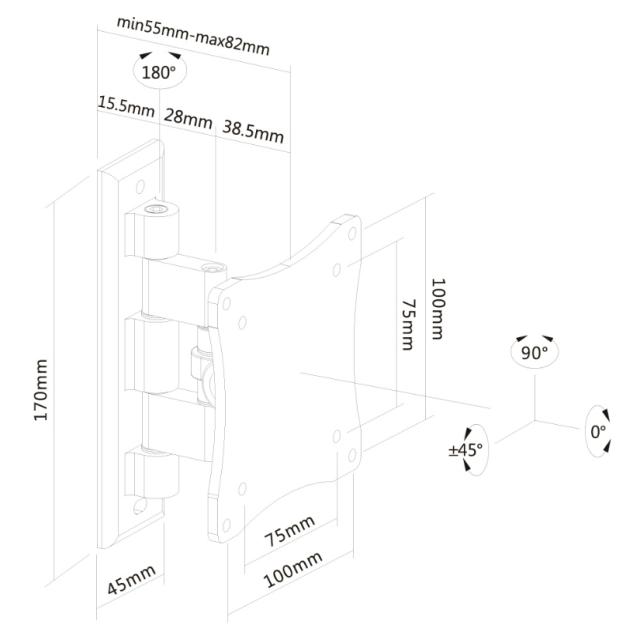 Стойка Neomounts by NewStar Flat Screen Wall Mount (1 pivot & tiltable)